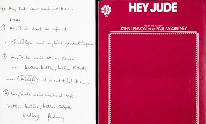 The Beatles խմբի «Hey, Jude» երգի ձեռագիրը աճուրդի ժամանակ վաճառվել է 910 000 դոլարով