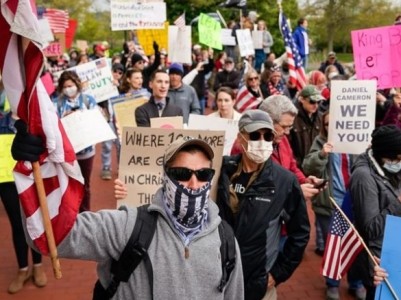 Quarantine protests held in some US states