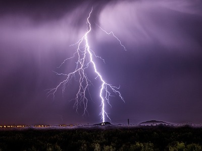 Lightning strikes Khor Virap Monastery of Armenia
