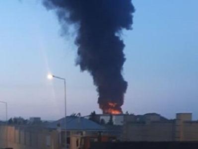 Baku's paint factory is on fire