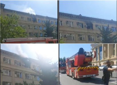 В здании министерства юстиции Азербайджана произошло возгорание
