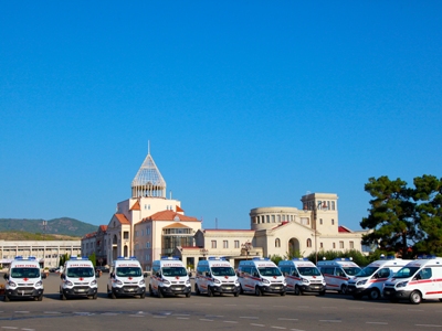President expresses gratitude to Armenia government for donating ambulances, reanimobiles to Artsakh
