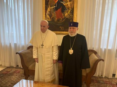 Catholicos of All Armenians meets with Pope Francis, Azerbaijan's military operations discussed