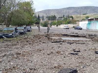 Ադրբեջանական ռմբակոծության հետեւանքով Մարտակերտում հասարակական նշանակության օբյեկտների ավերածությունները (ֆոտո)