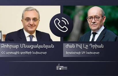 Armenian and French FMs hold phone talks