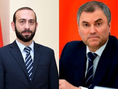 Armenia parliament, Russia Duma speakers confer on Azerbaijan aggression