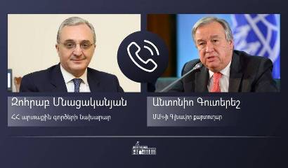Armenia FM has telephone talk with UN chief, latter is concerned