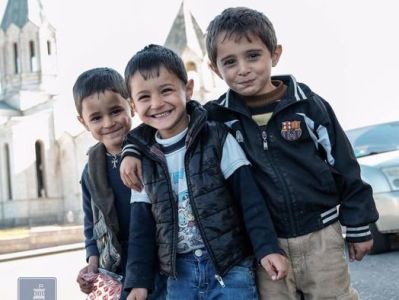 Artsakh Ombudsman posts photo of children who were in shelter during Ghazanchetsots shelling