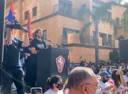 Armenians protest in front of Azerbaijani consulate in LA