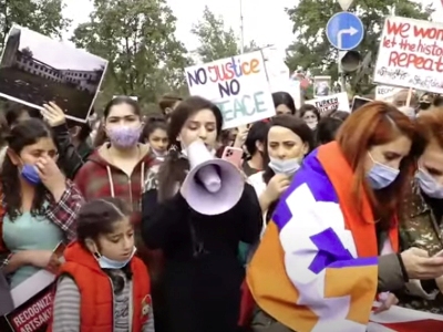 Artsakh women and children end protest in front of US Embassy in Armenia
