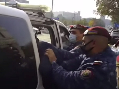 Armenian environmental movement leader exits police station