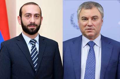 Armenia parliament speaker holds phone talks with Russian State Duma chairman