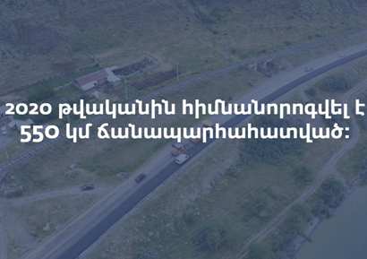 2020թ-ին կառուցվել և հիմնանորոգվել է 550 կմ երկարությամբ ճանապարհ