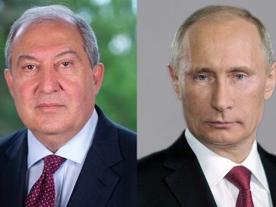 Russia’s Putin to Armenia’s Sarkissian: I hope the difficulties the ending year brought will remain in the past