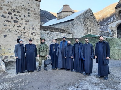 Armenian clergymen maintain Dadivank Monastery surrounded by Azerbaijanis