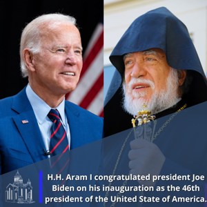 His Holiness Aram I congratulates US President Joe Biden on inauguration