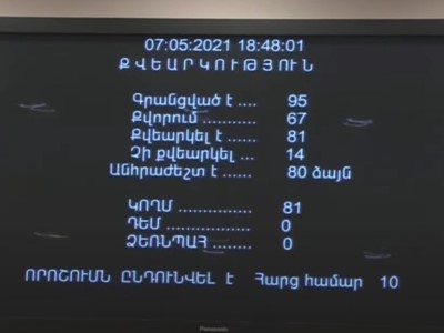 «Իմ քայլը» իշխող դաշինքը երկրորդ եւ վերջին ընթերցմամբ հաստատեց փոփոխությունները Ընտրական օրենսգրքում