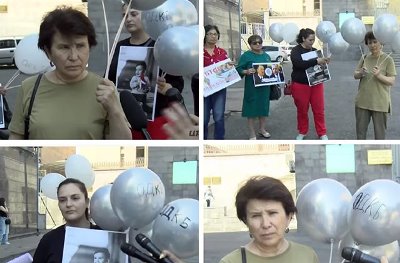 Armenia NGO representatives hold protest outside Russia embassy