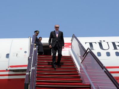 Turkey’s Erdogan arrives in Azerbaijan