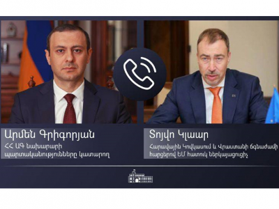 И.о. главы МИД Армении и спецпредставитель ЕС обсудили ситуацию на армяно-азербайджанской границе