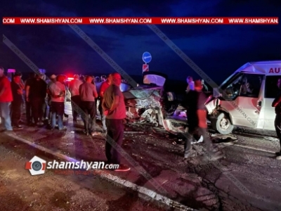 Թալինի մոտակայքում իրար են բախվել «Opel» և «Ford Transit» մակնիշերի ավտոմեքենաները. կա 1 զոհ, 2 վիրավոր