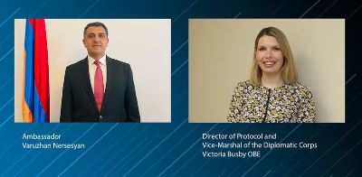 Վարուժան Ներսեսյանն իր հավատարմագրերի պատճենն է հանձնել Միացյալ Թագավորության դիվանագիտական կորպուսի փոխմարշալին