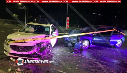 Խոշոր ավտովթար Երևանում. բախվել են Mazda-ն ու Opel-ը. վարորդները տեղափոխվել են հիվանդանոց