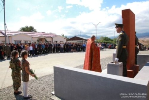 Artsakh President attends cross-stone unveiling in Berkadzor village