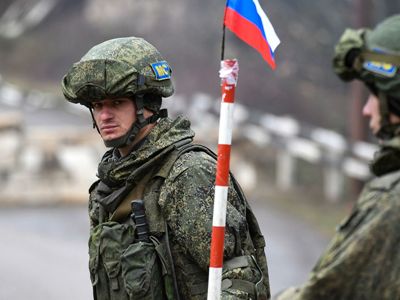 Russia peacekeepers in Karabakh patrol line of contact