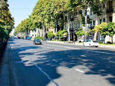 Rustaveli Avenue blocked in central Tbilisi
