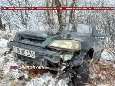Կոտայքում «Opel»-ի վարորդը կորցրել է մեքենայի կառավարումն ու ծառին բախվել