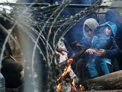 Беженцы в центре «Брузги» в Гродненской области впервые в жизни увидели снег