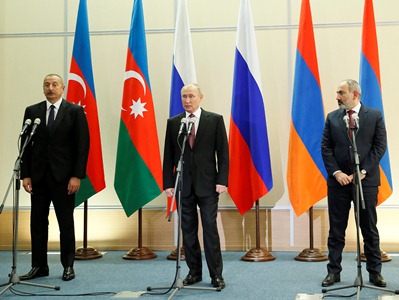 Armenia's Pashinyan, Russia's Putin and Azerbaijan's Aliyev adopt joint statement