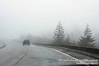 Ստեփանավանի ոլորաններում, Վանաձոր-Դիլիջան և Արթիկ-Ալագյազ ճանապարհներին տեղ-տեղ մերկասառույց է