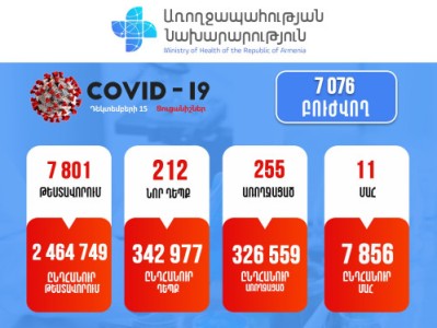Коронавирус в Армении: 17 новых смертей