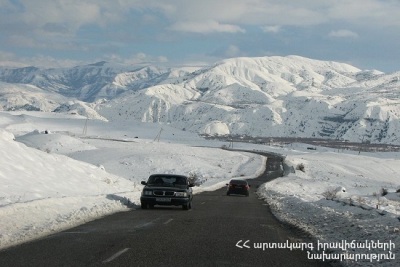 Չարենցավան-Հրազդան, Գյումրի-Բավրա ճանապարհներին մերկասառույց է. Վայոց ձորի և Սյունիքի մարզերում ձյուն է տեղում