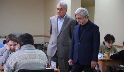 Серж Саргсян посетил шахматный турнир памяти Андраника Маргаряна
