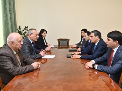 Արման Թաթոյանն Արցախում հանդիպումներ է ունեցել ԱԺ նախագահի, Պետնախարարի ու Արցախի գործընկերոջ հետ