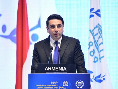 Armenia legislature speaker addresses at 144th Inter-Parliamentary Union Assembly