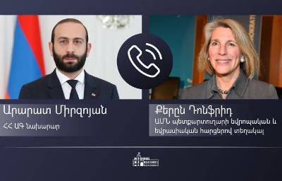 Արարատ Միրզոյանը ԱՄՆ պետքարտուղարի տեղակալի հետ քննարկել է Արցախում ստեղծված իրավիճակը