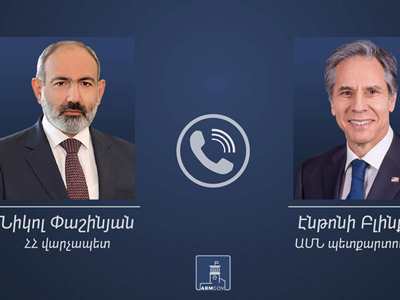 Blinken to Armenia’s Pashinyan: US stands ready to help by engaging bilaterally and with like-minded partners