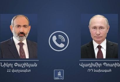 Пашинян и Путин обсудили по телефону подготовку к предстоящему визиту в Москву