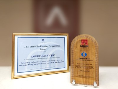 Ameriabank awarded with TFP Prize for Deal of the Year 2021: Green Trade by EBRD