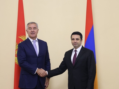 Armenia Parliament speaker receives delegation headed by Montenegro President