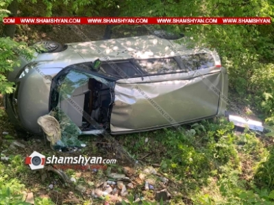 Լոռիում Honda-ն, մի քանի պտույտ գլորվելով, կողաշրջված հայտնվել է ձորում. վարորդը հոսպիտալացվել է