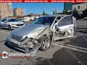 В Ереване столкнулись автомобиль и автобус: есть пострадавший