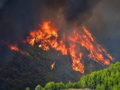 В американском штате Юта бушует сильный лесной пожар