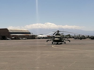 Экипажи армейской авиации ЮВО в Армении выполнили учебно-тренировочные полеты