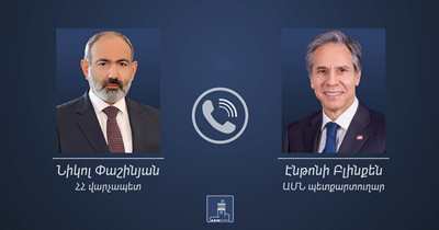 Пашинян обсудил по телефону с госсекретарем США урегулирование карабахского вопроса и армяно-турецкий процесс