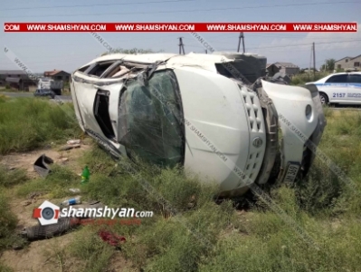 Արարատի մարզում Nissan Murano-ն կողաշրջված հայտնվել է դաշտում․ անչափահաս վարորդն ու 3 ուղևորները հոսպիտալացվել են